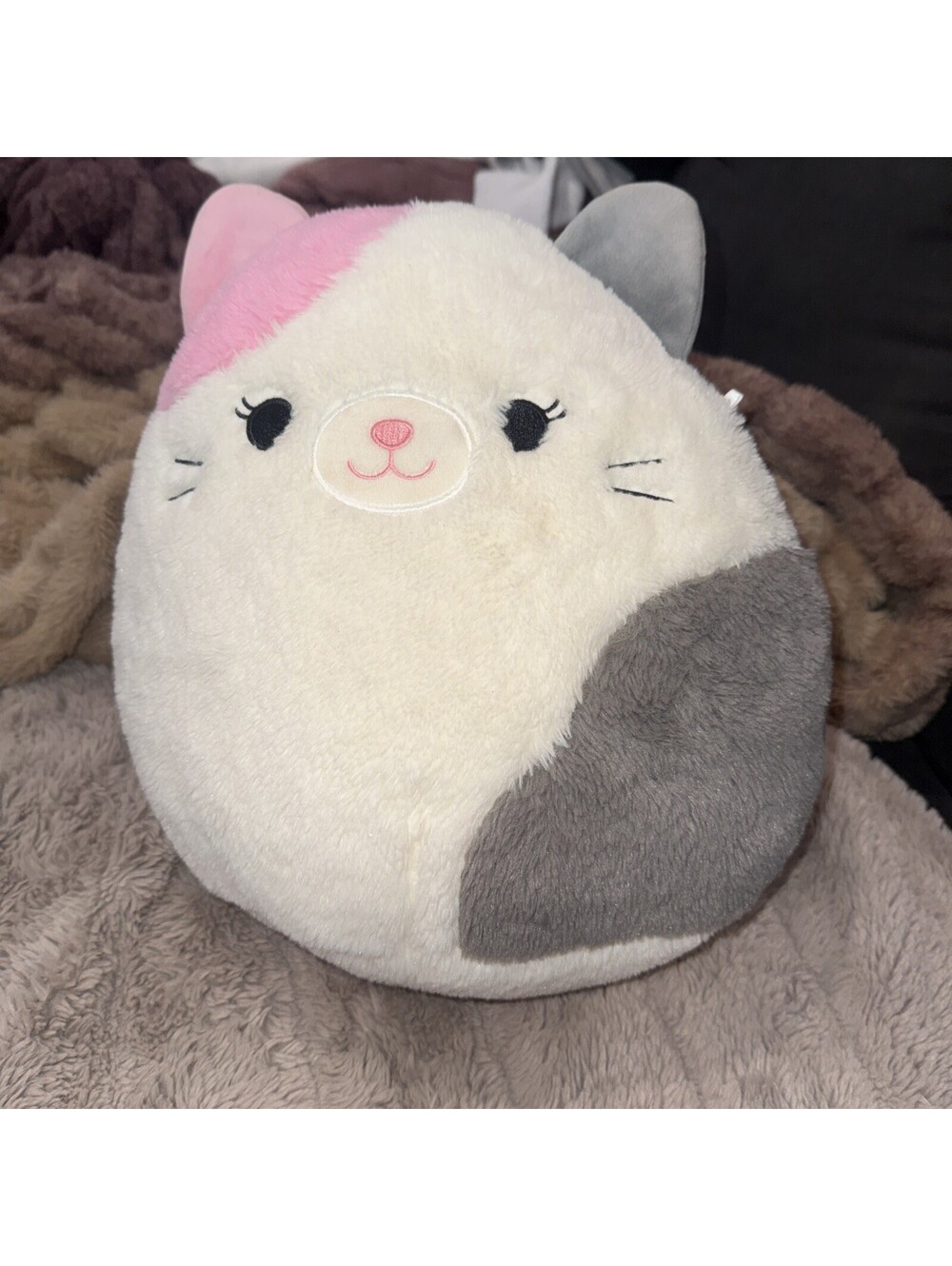Squishmallow 12" Inch Karina Fuzz Calico Cat FuzzAMallow Soft Fuzzy Kitty Plush